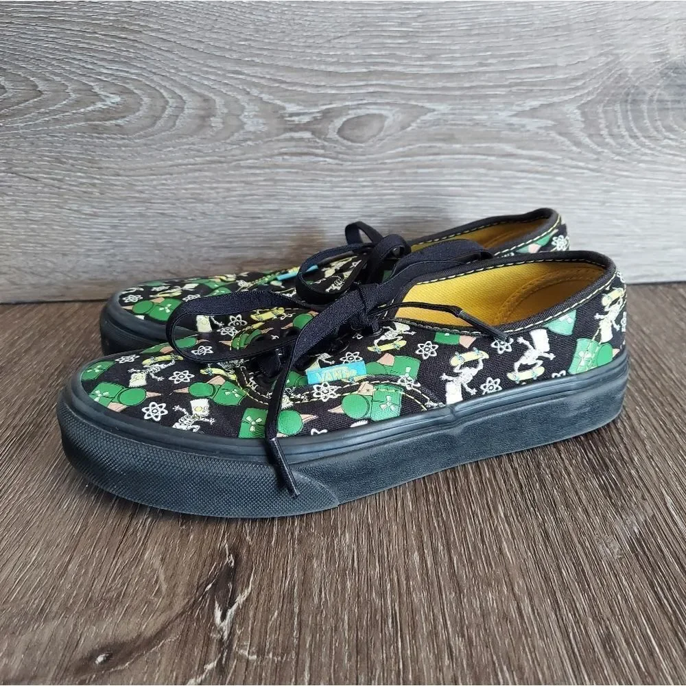 Vans The Simpsons Glow in Dark Bart Kids Size 2.5 Skateboard Skeleton Shoe